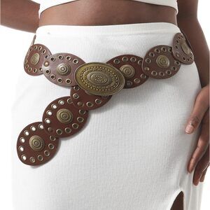 6717 Western Belts For Women, Vintage Leather Boho Waist Concho
